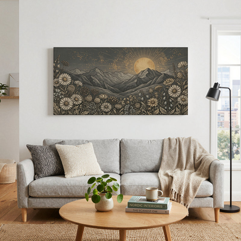 Ensemble de 1 tableau sur toile « Prairie de montagne », 48“W x 24”H, Wrapped Canvas
