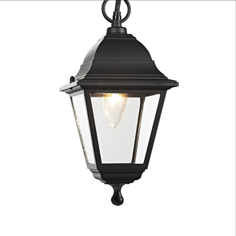 Alyssa Cast Aluminium IP44 Outdoor Hanging Lantern, Black