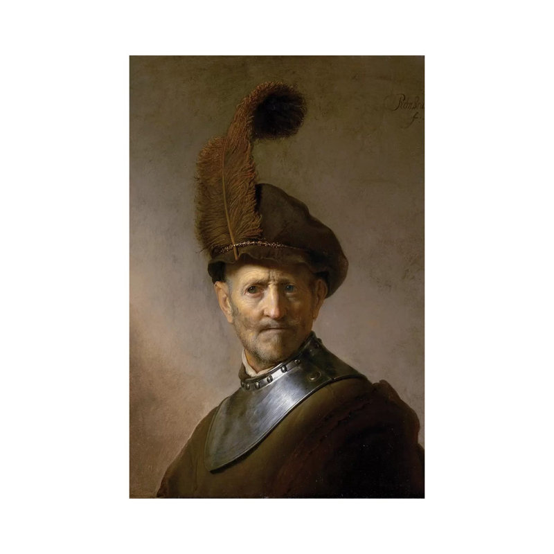 An Old Man In Military Costume , C.1630 by Rembrandt Van Rijn - Wrapped Canvas Gallery-Wrapped Canvas Giclée