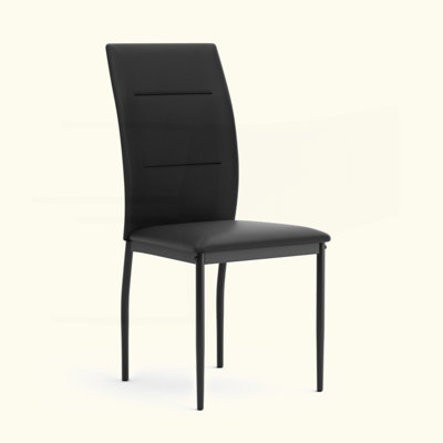 Ensemble de chaises d'appoint contemporaines 2 pièces, pieds en cuir synthétique noir