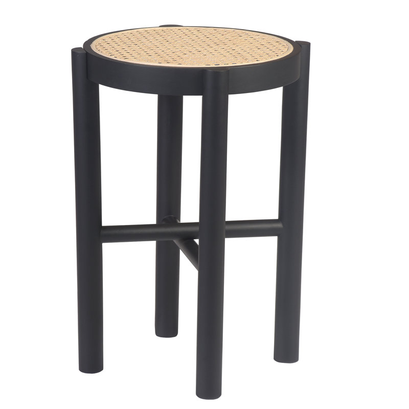 Table de bout en bois massif Simons, Noir