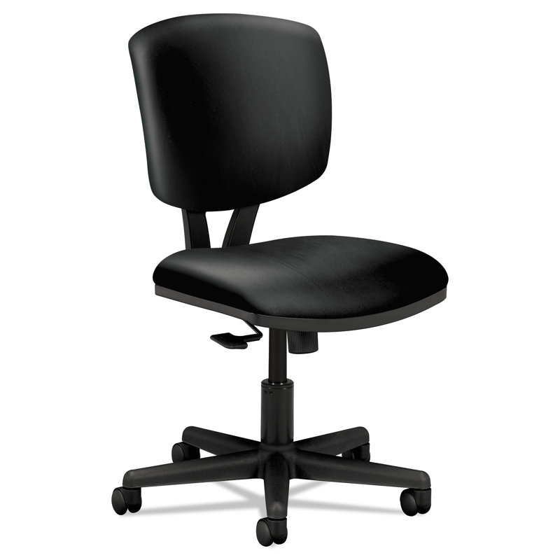 Black Leather Adjustable Task Office Chair with Swivel