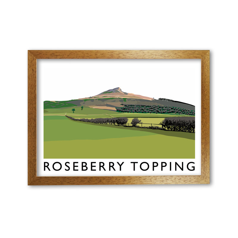 Roseberry Topping by Richard O'Neill - Single Picture Frame Print, 594 cm H x 814 cm W, Honey Oak