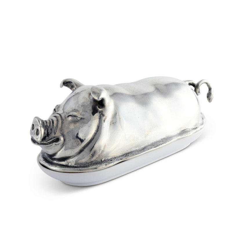 Garden Friends Pewter Butter Dish