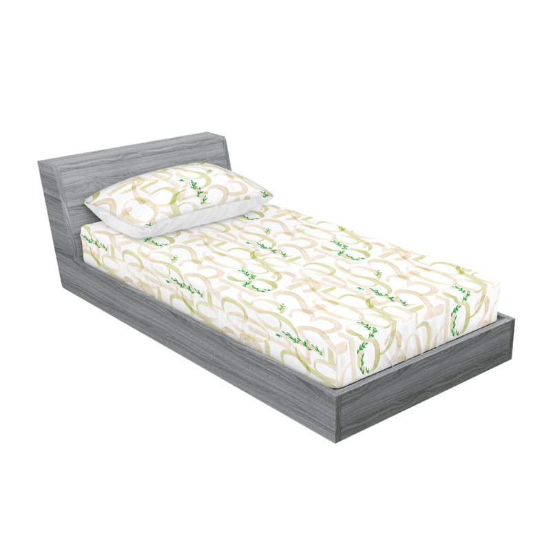 Drap-housse et taie décorative Ambesonne, Ensemble de draps pour lit simple avec 1 taie d'or
