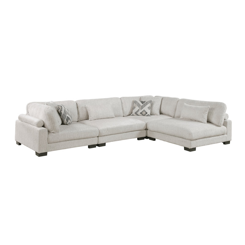 Canapé modulaire 4 pièces Connell, Microfibre/microsuède brun