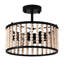 Plafonnier semi-encastré 3 lumières en perles de bois