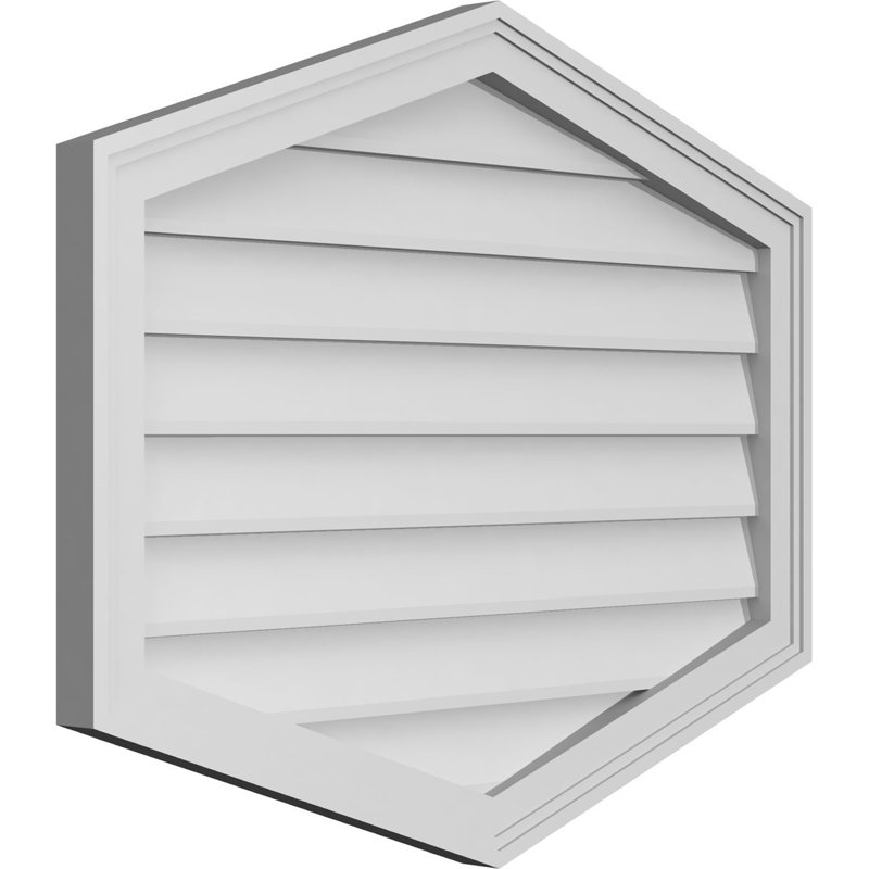 Ventilé vertical à pignon vertical 4/12 po, H 26 po x l 32 po x P 1,5 po