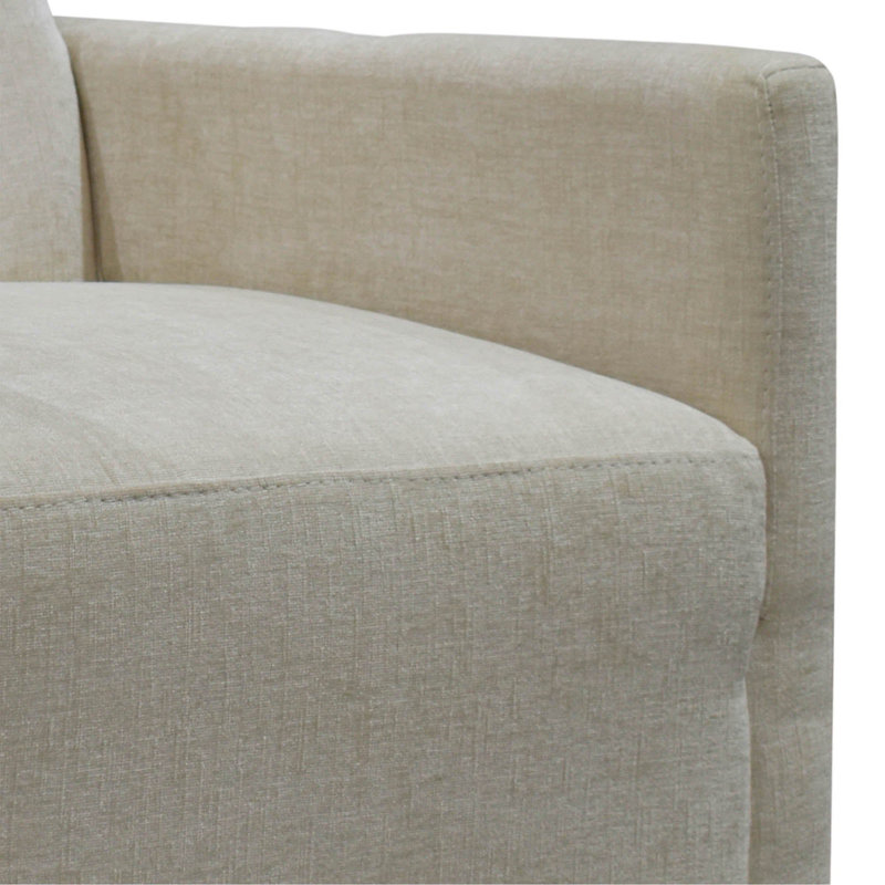 Kenya Upholstered Swivel Club Chair, White