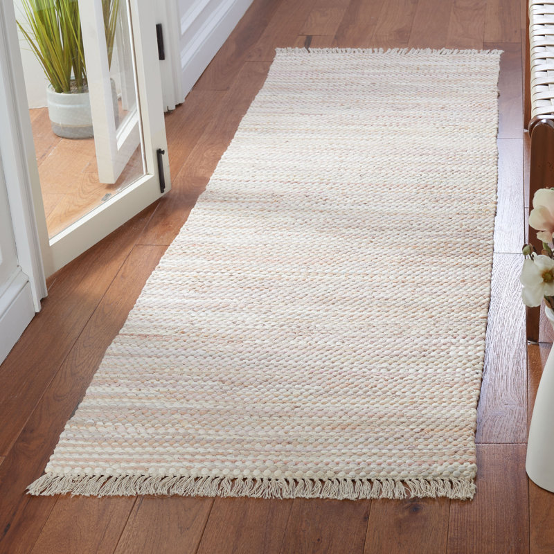 Patricia Handmade Flatweave Cotton Beige Area Rug, Runner 2'3" x 8'