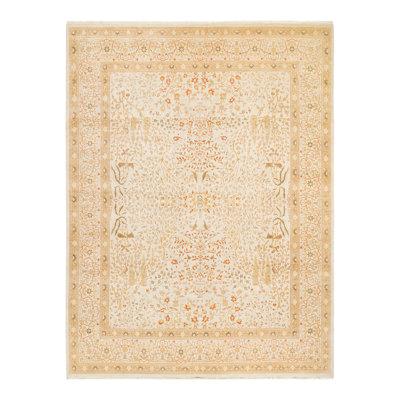 One-of-a-Kind 8' 2" X 10' 9" 2010s Wool Area Rug in Ivory