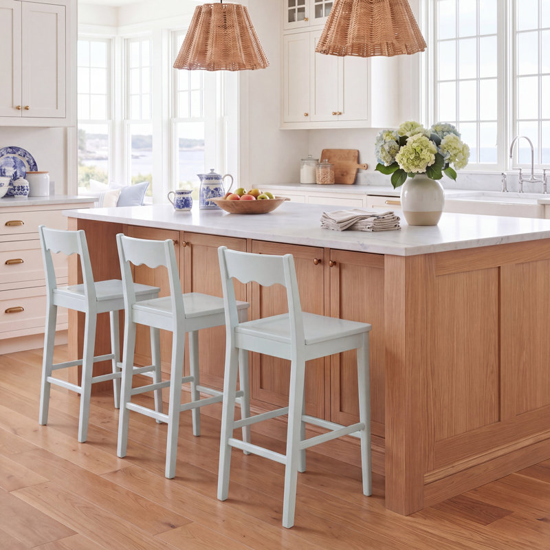 Rosetty Scallop Counter Stool, Bleu pâle