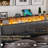 LED Upholstered Platform Bed Frame with 4 Storage Drawers and Storage Headboard-2002412865-2002412866