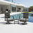 3-Piece Gray Swivel Rocker Patio Bistro Set With Side Table & Cushions