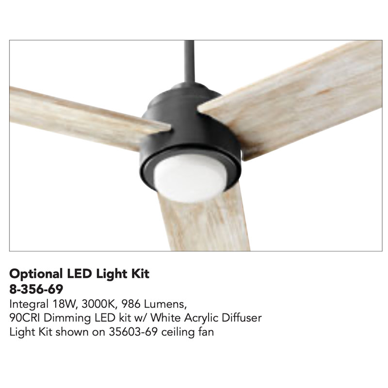 Ventilateur de plafond à DEL 1 lumière Armona, Noir