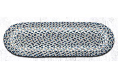  Blue/Natural Oval Stair Tread 27" x 8.25"