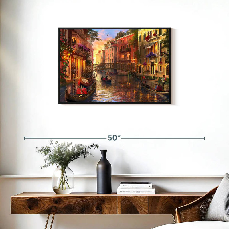 Hannes, coucher de soleil romantique à Venise, H 21 po x l 31 po