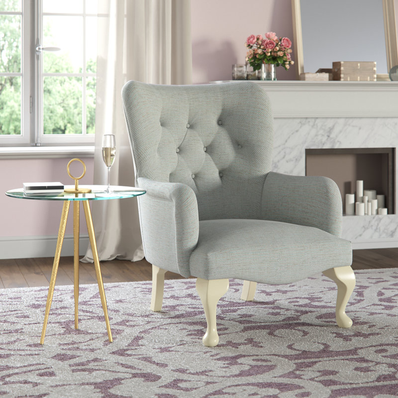 Loretta Upholstered Wingback Chair, Cream, Zaffiro Almond