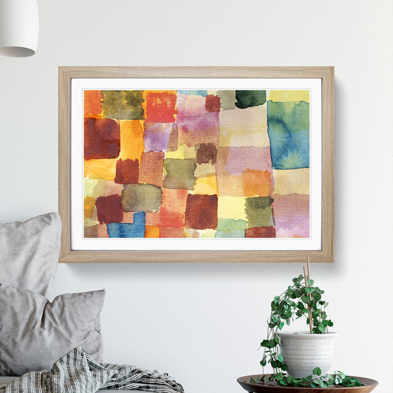 Squares by Paul Klee - Framed Print, 36cm H x 48cm W x 2cm D, Oak