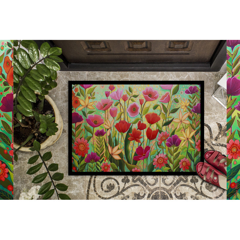 Guerrina Non-Slip Doormat, Wild Beauty Flowers