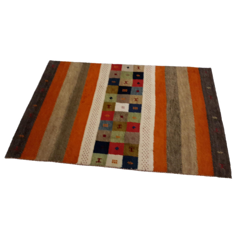 Canvello Hand Made Modern All Over Indo Gabbeh Rug - 4'0'' X 5'11''