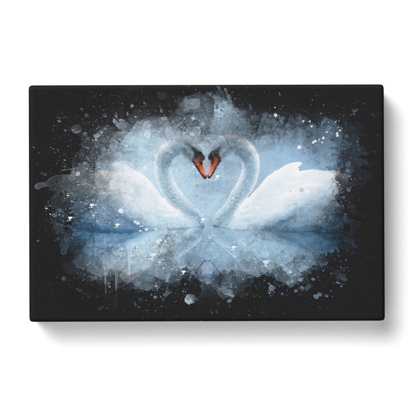 White Swan Vol.3 Paint Splash - Wrapped Canvas, 40cm H x 60cm W x 3cm D