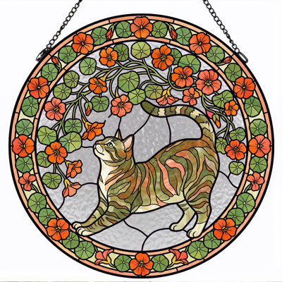 Stained Glass Stained Glass Window Panel，12"H
