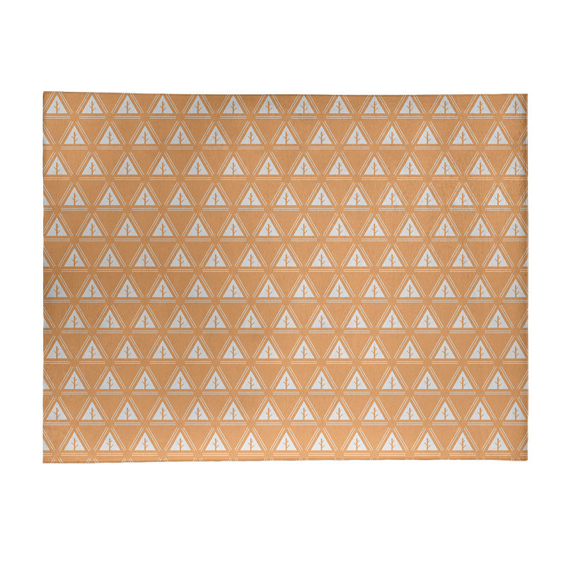 Tapis d’arbre minimaliste jaune/gris, Rectangle 8 pi x 10 pi
