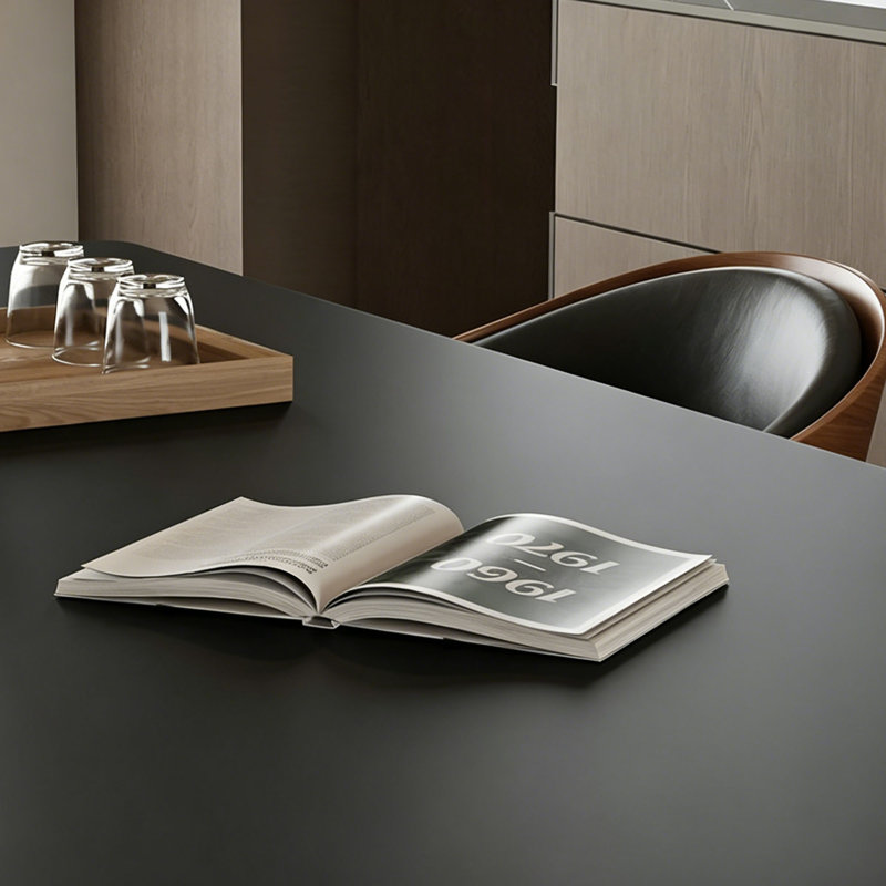 Modern Black Rectangular Dining Table, 29.5" H x 63" W x 31.5" D