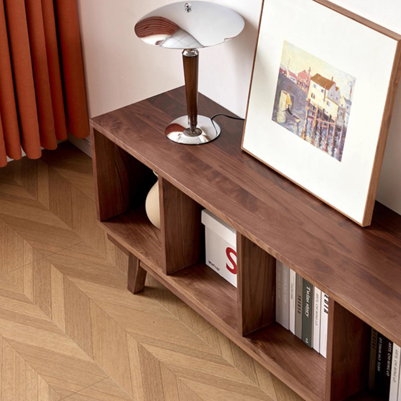 Open style simple solid wood TV cabinet