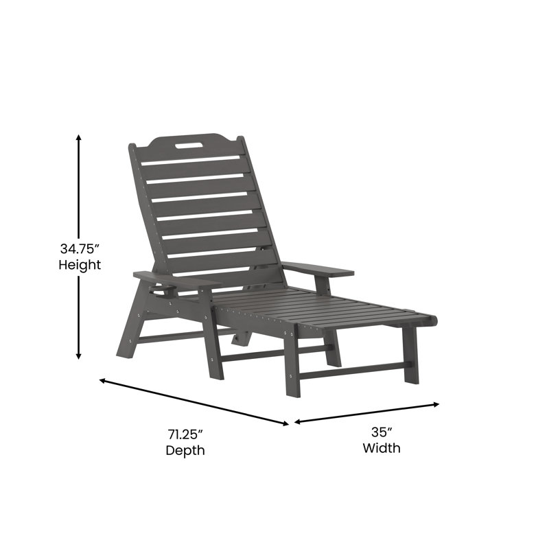 Collis Outdoor Chaise Lounge, Gray