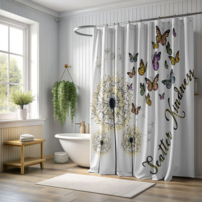 Shine with Kindness - 1 Piece Standard Shower Curtain