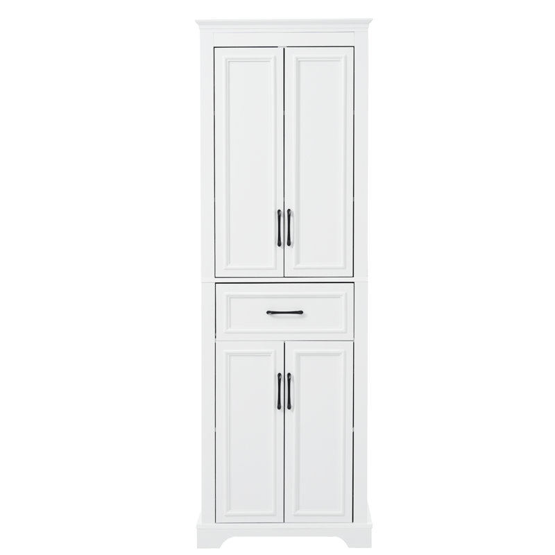 70.8" H Bathroom Storage Cabinet With Adjustable Shelves And Drawer，Freestanding Linen Storage Cabinet