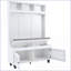 Portemanteaux pour vestibule, portemanteau 5 en 1 avec banc de rangement 47,2 po | Blanc | Panneau de particules-1872339902