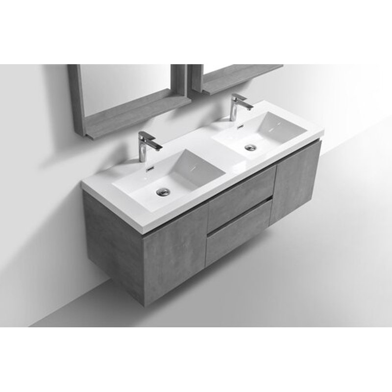 Ensemble de meuble-lavabo mural double 59 po Korolevu