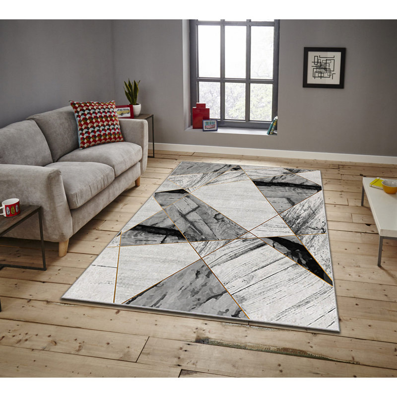 Luxurious Velvet Area Rug, 4.6 x 7.2 Feet | 100% Polyester, 740 g/m² | Non-Slip Felt Dot Underside, Machine Washable | Digital Print Design, Easy to Clean, Perfect for Living Room & Bedroom Décor