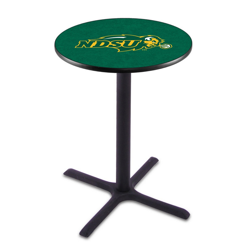 NCAA Round Metal Base Dining Table, North Dakota State University - Green