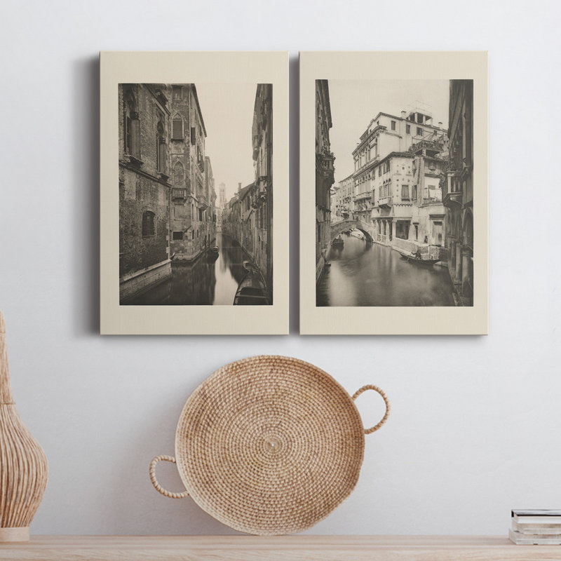 Vue rétro de Venise V, toile tendue avec châssis de qualité supérieure - prête à être accrochée, H 36 po x l 48 po x P 1 po