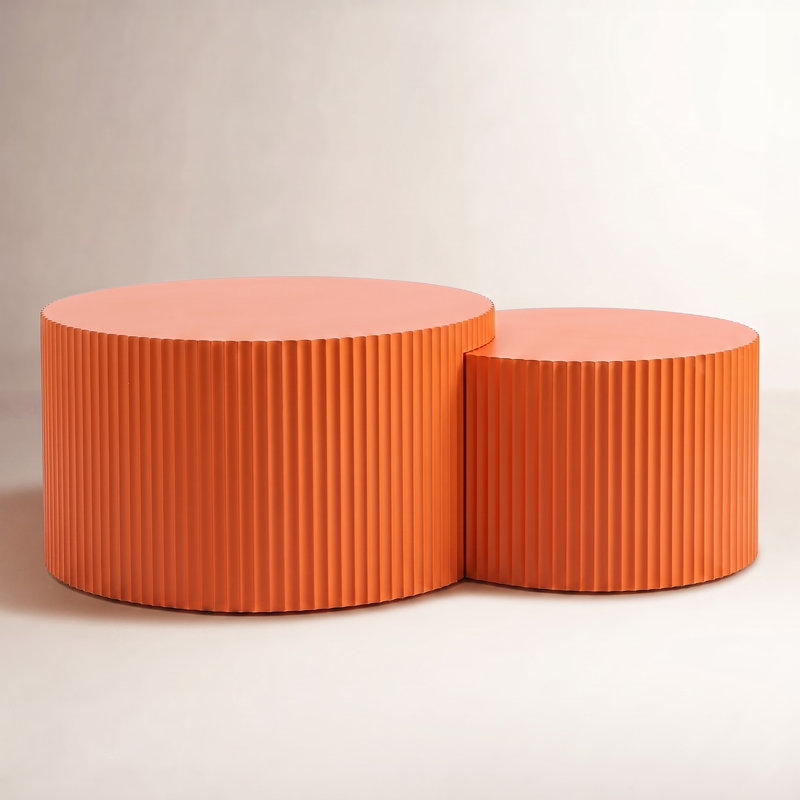 Ensemble de tables basses Bernice, Orange