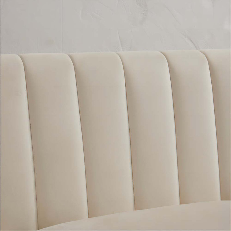 Canapé à accoudoirs encastrés 31,49 po Nilajah, Velours blanc