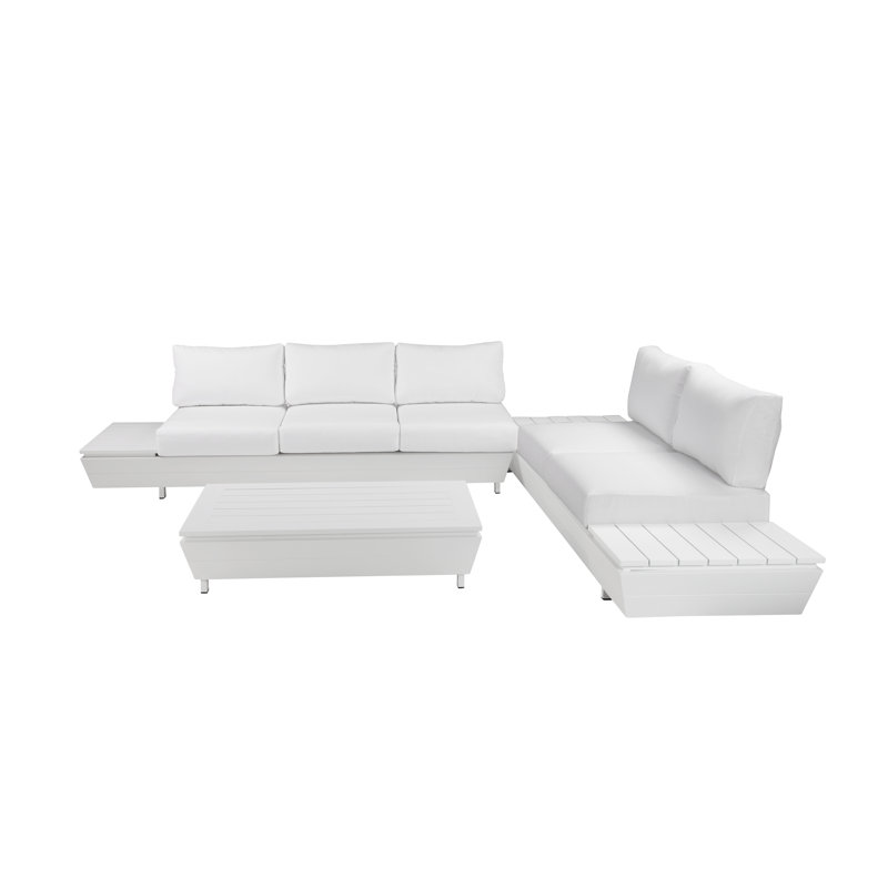 Yacht 3 Piece Outdoor Sectional Grey, White