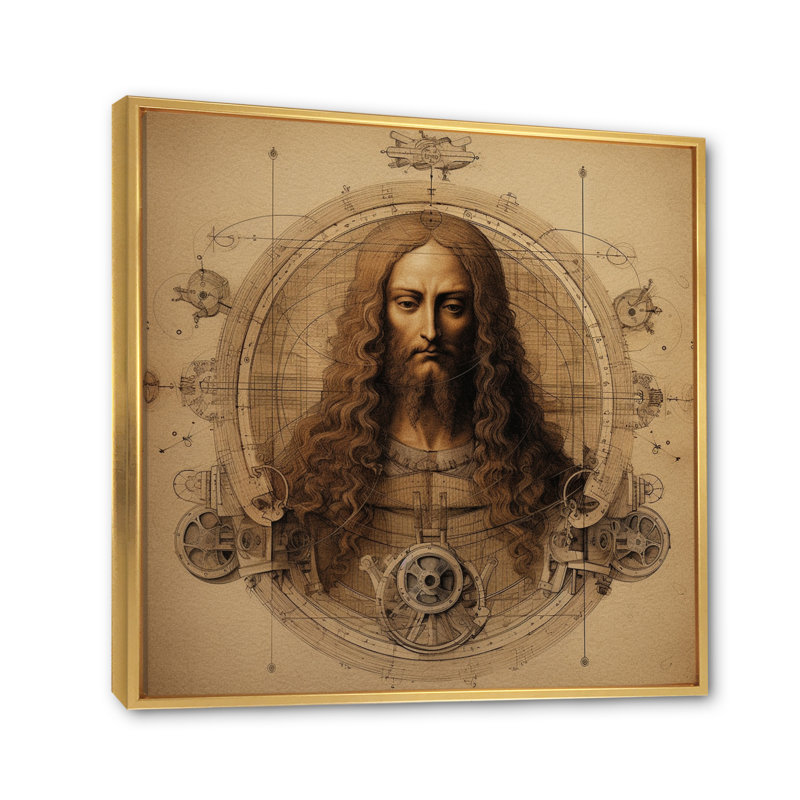 Vinatge, chef-d'œuvre I sur toile, Cadre flottant doré, H 24 po x l 24 po x P 1 po
