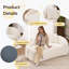 Chaise longue incurvée, canapé-lit en chenille blanc laiteux avec assise profonde, canapé-lit 3 en 1, oreiller inclus, aucun assemblage requis