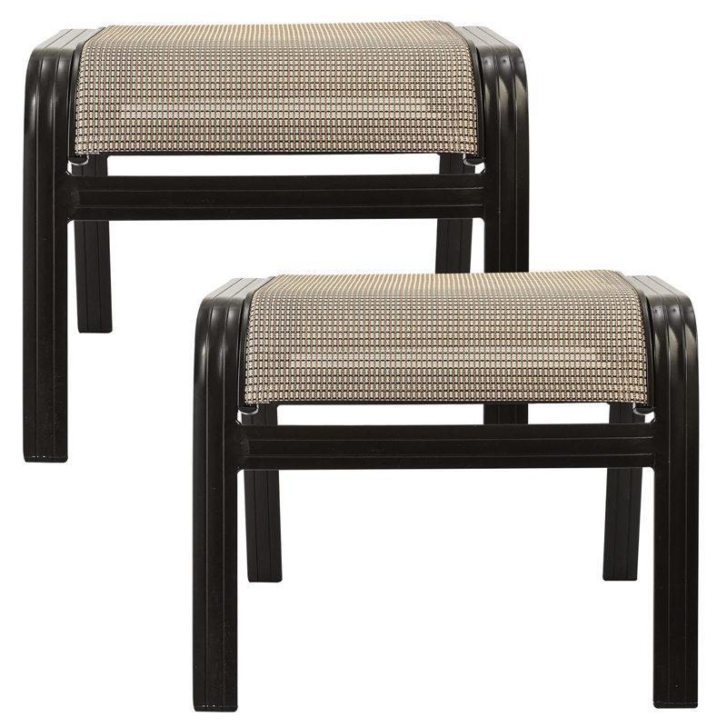 Siège pour repose-pieds d'extérieur, Beige/noir