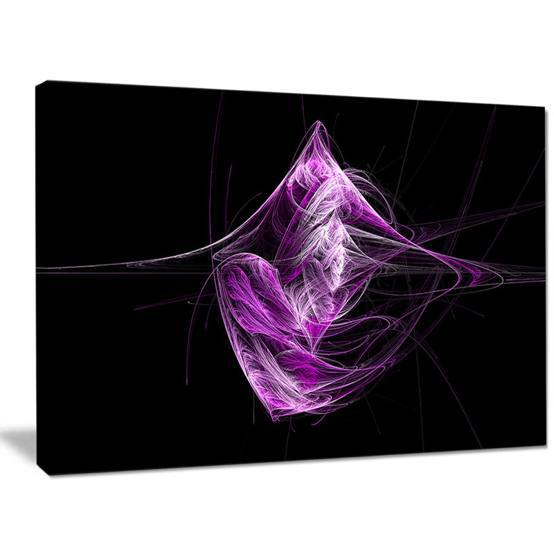 Mauve sur fond noir - Illustration d'une impression sur toile tendue, H 16 po x l 32 po x P 1 po