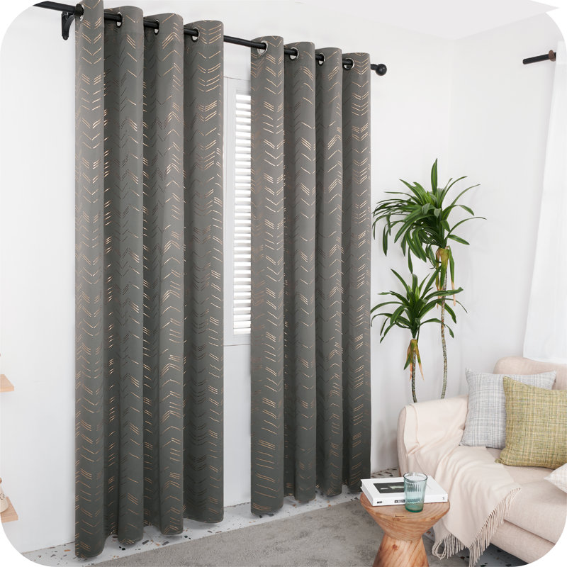 Abrahamsen Blackout Curtain Pair, Light Grey, 66cm Width x 138cm Drop