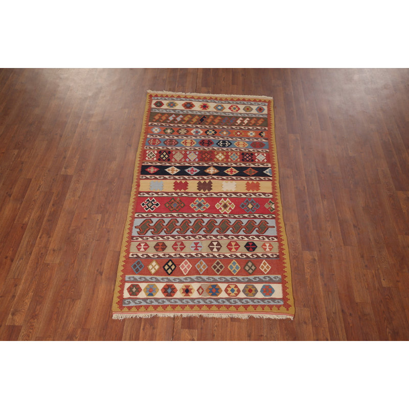 Tapis tissé à plat kilim légumes 3 x 6