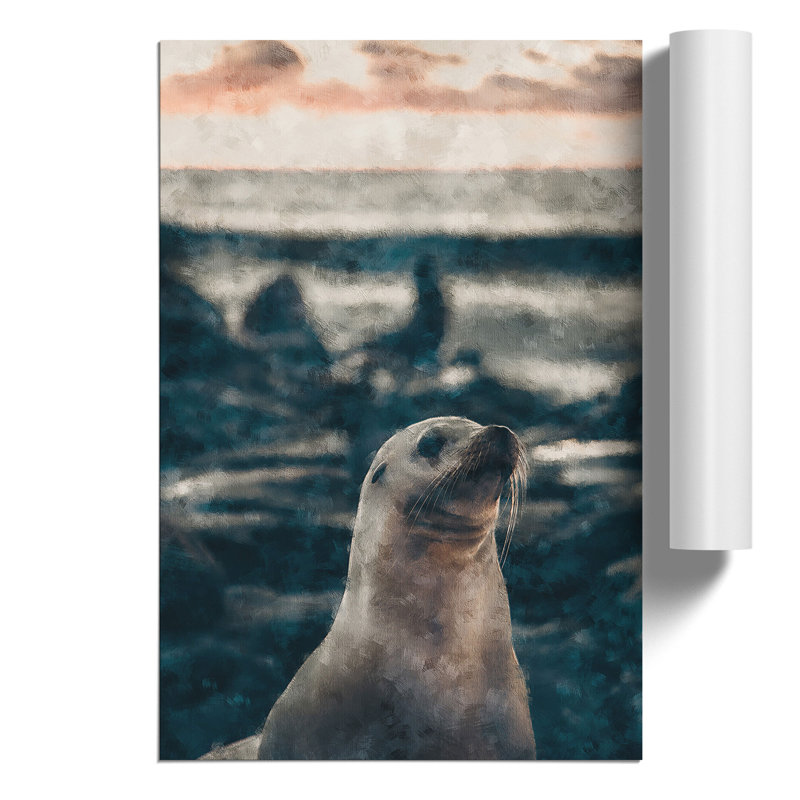 Portrait Of A Seal - No Frame Print, 30cm H x 21cm W x 0.1cm D