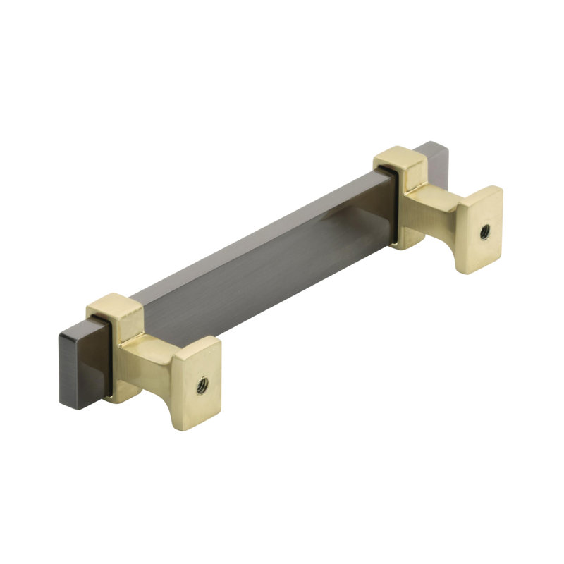 Overton Brushed Gold and Black Chrome Cabinet Bar Pull