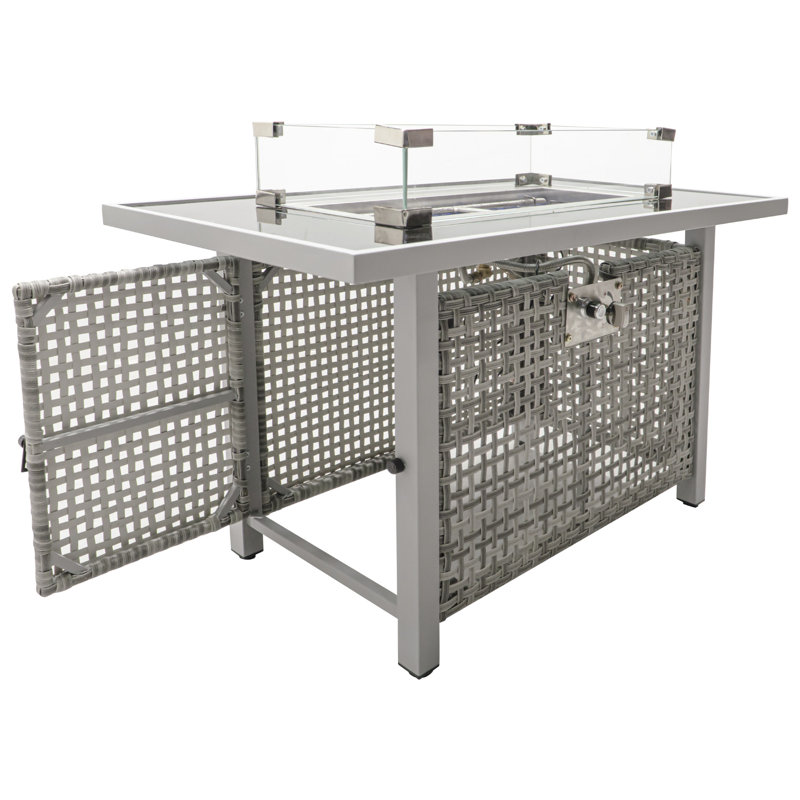 Table de foyer d'extérieur au gaz propane 60 000 BTU Nycholas, Gris